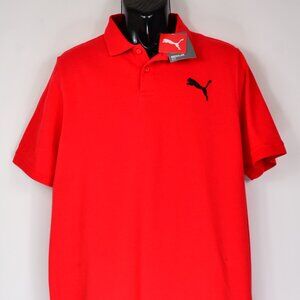 Puma Men's Size XL Red & Black Cotton Embroidered Polo Shirt NWT
